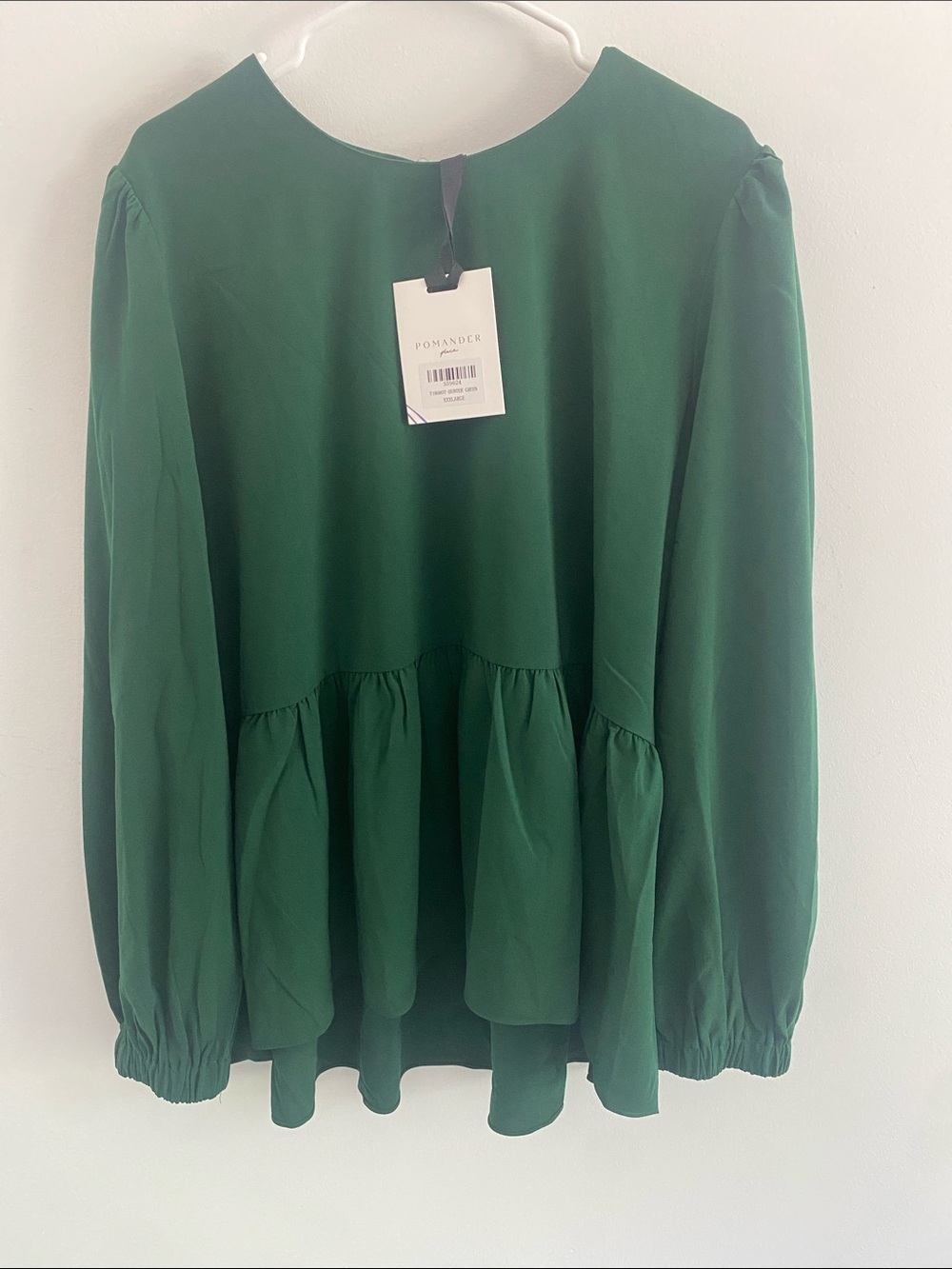 NWT Tuckernuck Pomander Place Carlotta Peplum Blouse Hunter Green Size XXXL